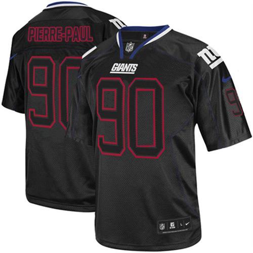  Giants #90 Jason Pierre Paul Lights Out Black Men's Stitched NFL Elite Jersey