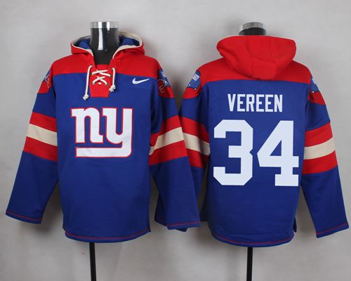  Giants #34 Shane Vereen Royal Blue Player Pullover NFL Hoodie