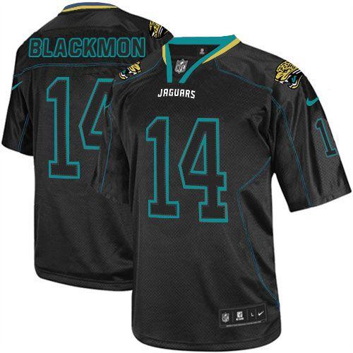  Jaguars #14 Justin Blackmon Lights Out Black Men's Stitched NFL Elite Jersey