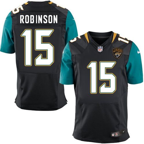  Jaguars #15 Allen Robinson Black Alternate Men's Stitched NFL Elite Jersey