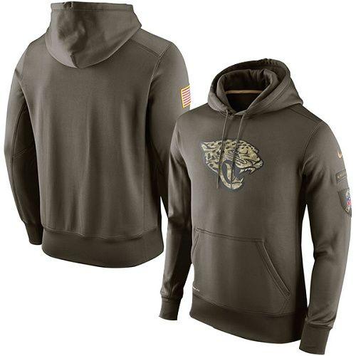 Men's Jacksonville Jaguars  Olive Salute To Service KO Performance Hoodie