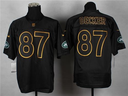  Jets #87 Eric Decker Black Gold No. Fashion Men's Stitched NFL Elite Jersey