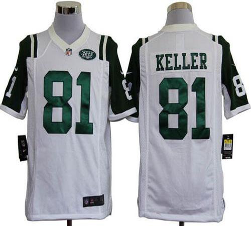  Jets #81 Dustin Keller White Men's Stitched NFL Game Jersey