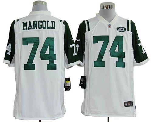  Jets #74 Nick Mangold White Men's Stitched NFL Game Jersey