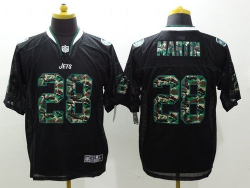  Jets #28 Curtis Martin Black Men's Stitched NFL Elite Camo Fashion Jersey