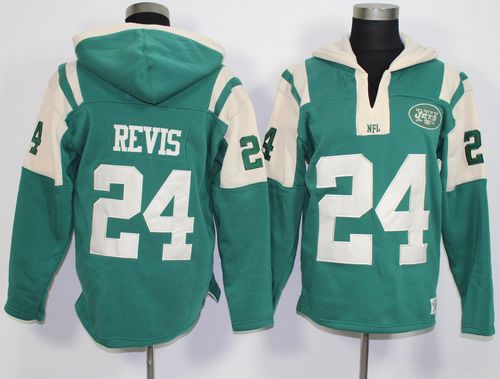 New York Jets #24 Darrelle Revis Green Player Winning Method Pullover NFL Hoodie