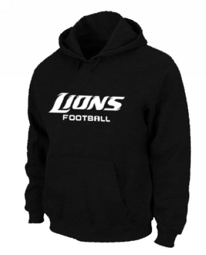 Detroit Lions Authentic Font Pullover Hoodie Black