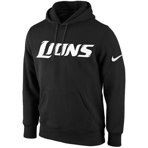 Men's Detroit Lions  Black KO Wordmark Performance Hoodie