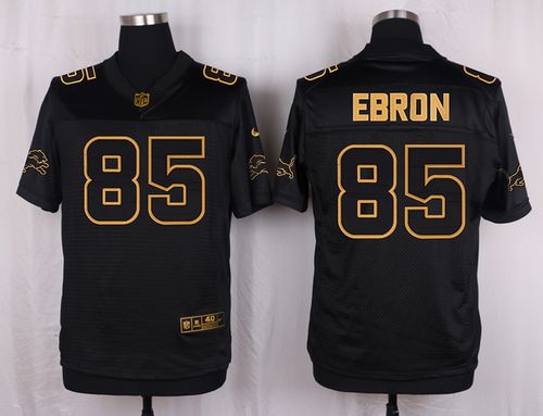  Lions #85 Eric Ebron Black Men's Stitched NFL Elite Pro Line Gold Collection Jersey