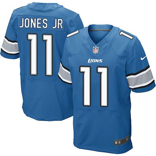  Lions #11 Marvin Jones Jr Blue Team Color Men's Stitched NFL Elite Jersey