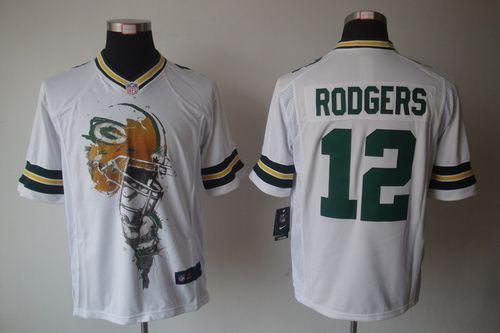  Packers #12 Aaron Rodgers White Men's Stitched NFL Helmet Tri Blend Limited Jersey