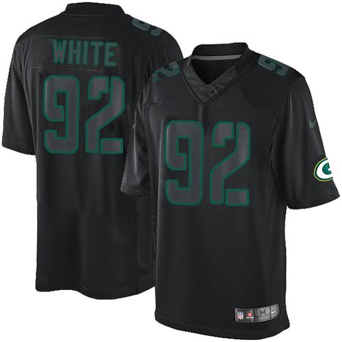  Packers #92 Reggie White Black Men's Stitched NFL Impact Limited Jersey