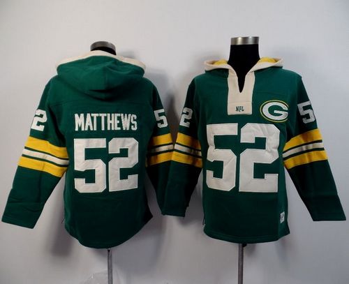 Green Bay Packers #52 Clay Matthews Green Player Winning Method Pullover NFL Hoodie