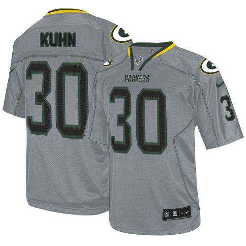  Packers #30 John Kuhn Lights Out Grey Men's Stitched NFL Elite Jersey
