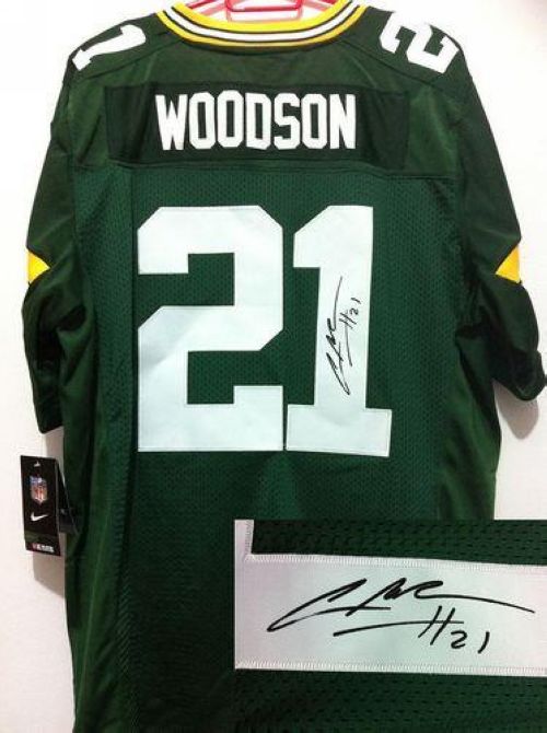  Packers #21 Charles Woodson Green Team Color Men's Stitched NFL Elite Autographed Jersey