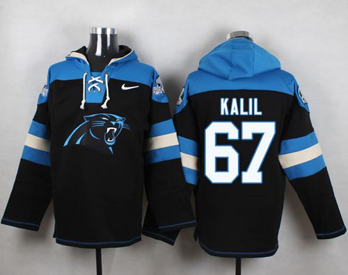  Panthers #67 Ryan Kalil Black Player Pullover NFL Hoodie