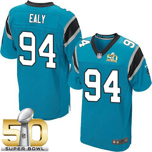  Panthers #94 Kony Ealy Blue Alternate Super Bowl 50 Men's Stitched NFL Elite Jersey