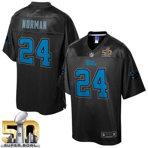  Panthers #24 Josh Norman Black Super Bowl 50 Men's NFL Pro Line Black Reverse Fashion Game Jersey