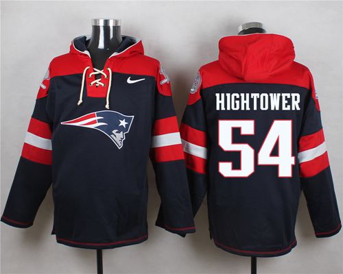  Patriots #54 Dont'a Hightower Navy Blue Player Pullover NFL Hoodie