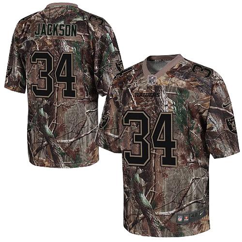  Raiders #34 Bo Jackson Camo Men's Stitched NFL Realtree Elite Jersey