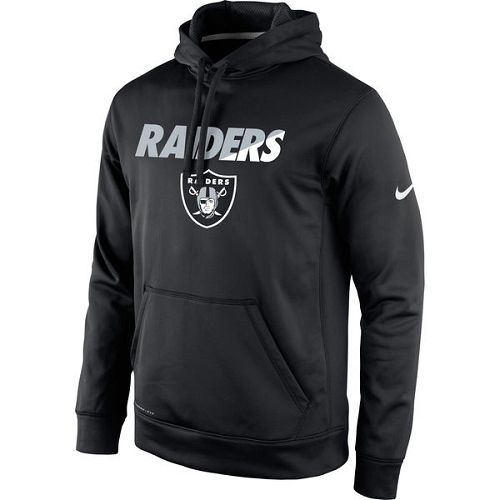 Men's Oakland Raiders  Black Kick Off Staff Performance Pullover Hoodie