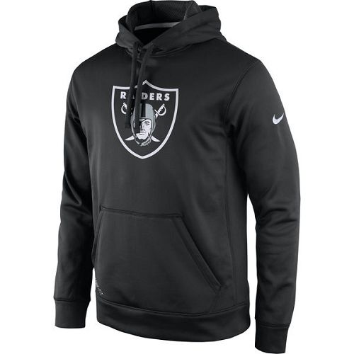 Men's Oakland Raiders  Black Practice Performance Pullover Hoodie