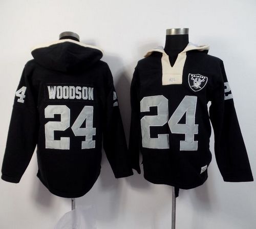 Oakland Raiders #24 Charles Woodson Black Player Winning Method Pullover NFL Hoodie