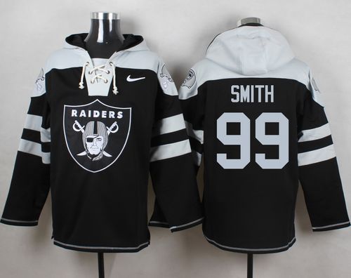  Raiders #99 Aldon Smith Black Player Pullover NFL Hoodie