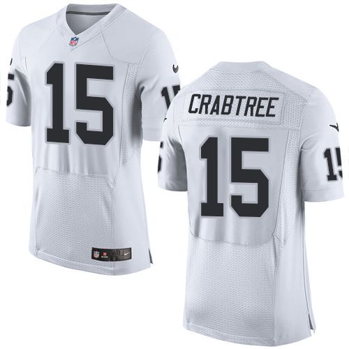  Raiders #15 Michael Crabtree White Men's Stitched NFL New Elite Jersey