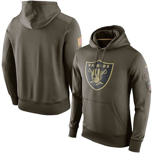 Men's Oakland Raiders  Olive Salute To Service KO Performance Hoodie