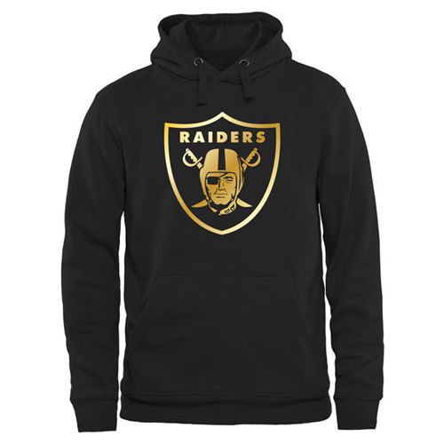 Men's Oakland Raiders Pro Line Black Gold Collection Pullover Hoodie