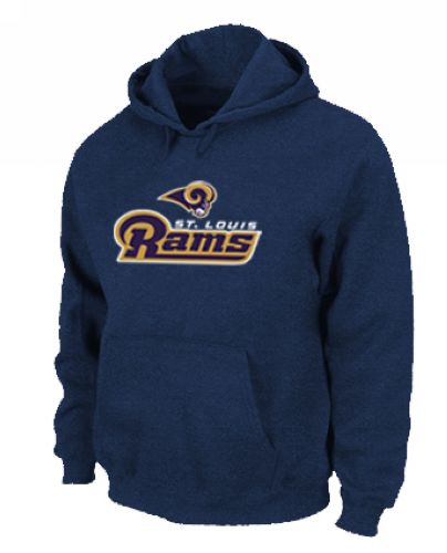 St.Louis Rams Authentic Logo Pullover Hoodie Dark Blue