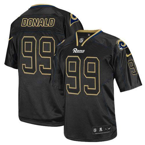  Rams #99 Aaron Donald Lights Out Black Men's Stitched NFL Elite Jersey