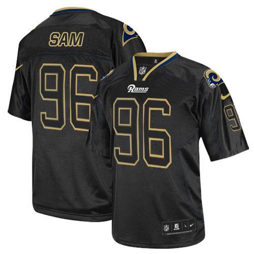  Rams #96 Michael Sam Lights Out Black Men's Stitched NFL Elite Jersey