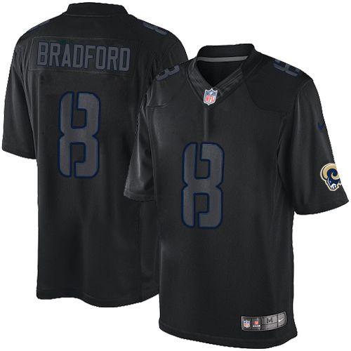  Rams #8 Sam Bradford Black Men's Stitched NFL Impact Limited Jersey