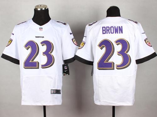  Ravens #23 Chykie Brown White Men's Stitched NFL New Elite Jersey