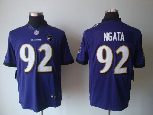  Ravens #92 Haloti Ngata Purple Team Color With Art Patch Men's Stitched NFL Limited Jersey