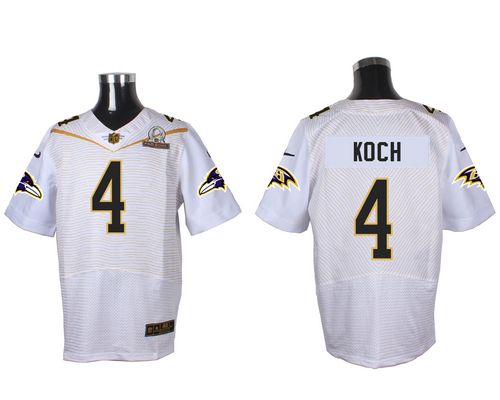  Ravens #4 Sam Koch White 2016 Pro Bowl Men's Stitched NFL Elite Jersey