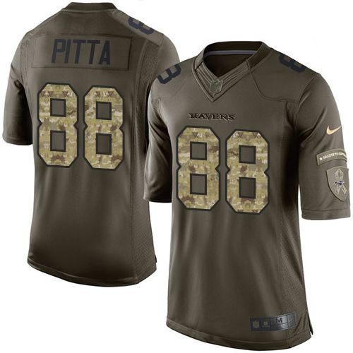  Ravens #88 Dennis Pitta GreenI Men's Stitched NFL Limited Salute to Service Jersey