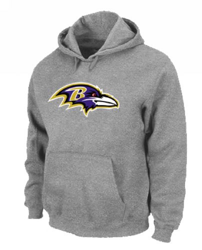 Baltimore Ravens Logo Pullover Hoodie Grey