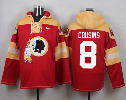  Redskins #8 Kirk Cousins Burgundy Red Player Pullover NFL Hoodie