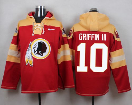  Redskins #10 Robert Griffin III Burgundy Red Player Pullover NFL Hoodie