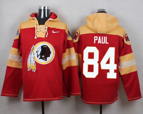  Redskins #84 Niles Paul Burgundy Red Player Pullover NFL Hoodie