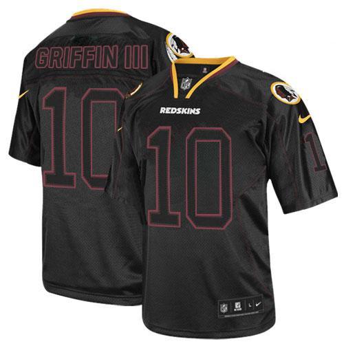  Redskins #10 Robert Griffin III Lights Out Black Men's Stitched NFL Elite Jersey