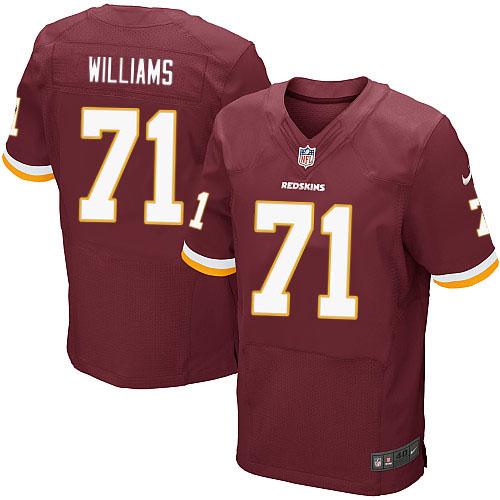  Redskins #71 Trent Williams Burgundy Red Team Color Men's Stitched NFL Elite Jersey