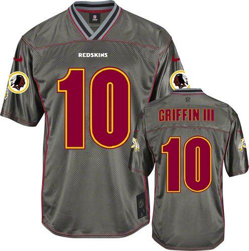  Redskins #10 Robert Griffin III Grey Men's Stitched NFL Elite Vapor Jersey