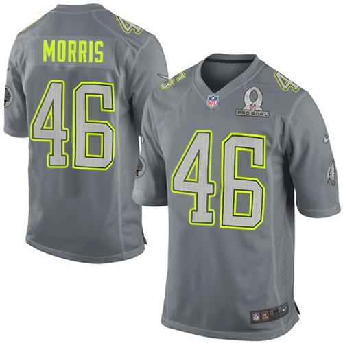  Redskins #46 Alfred Morris Grey Pro Bowl Men's Stitched NFL Elite Team Sanders Jersey