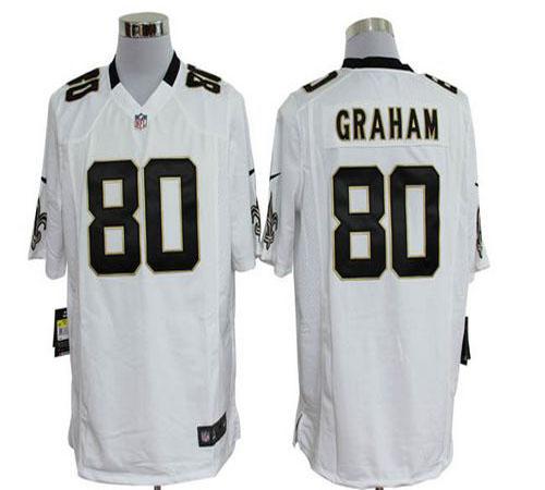  Saints #80 Jimmy Graham White Men's Stitched NFL Game Jersey