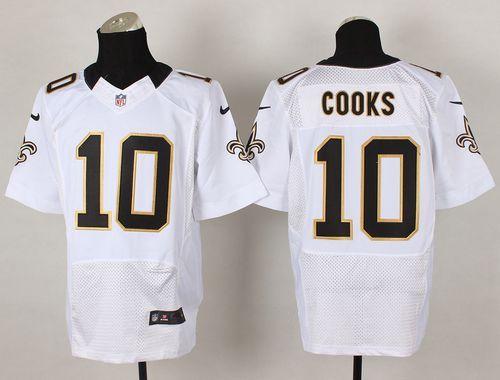  Saints #10 Brandin Cooks White Men's Stitched NFL Elite Jersey