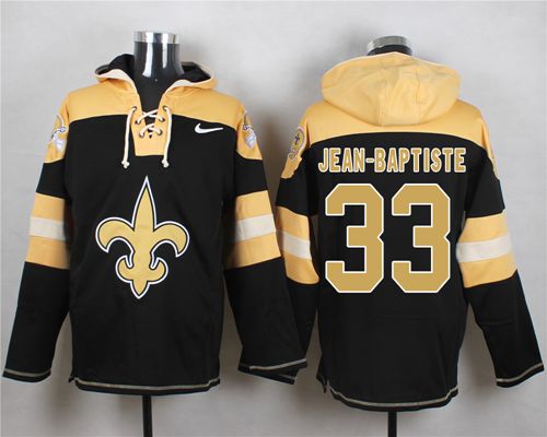  Saints #33 Stanley Jean Baptiste Black Player Pullover NFL Hoodie